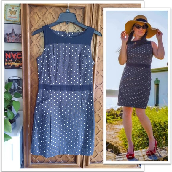 Tommy Hilfiger Vintage Sleeveless Sheath Dress with Pockets! - Navy, Size 4 - Picture 1 of 14